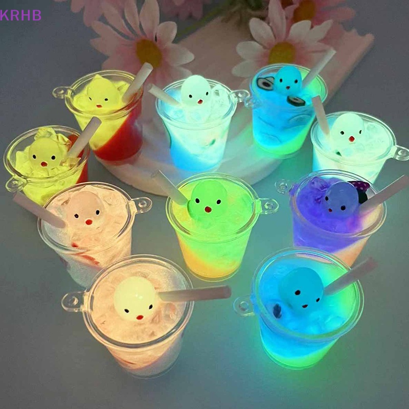 1 Ly Nước Ép Trái Cây / Trứng Mini Bằng Nhựa Resin Dạ Quang Cho Nhà Búp Bê 1: 6 Mới