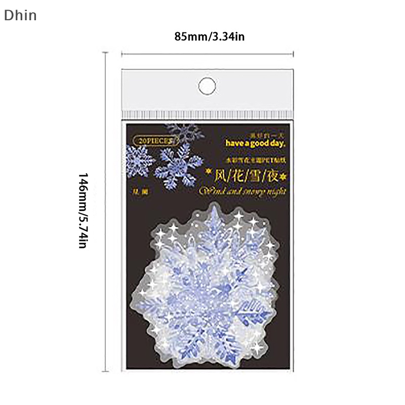 1 Set 6 Kiểu Sticker Dán Hình Bông Tuyết Bằng Nhựa PET Trang Trí Thủ Công DIY