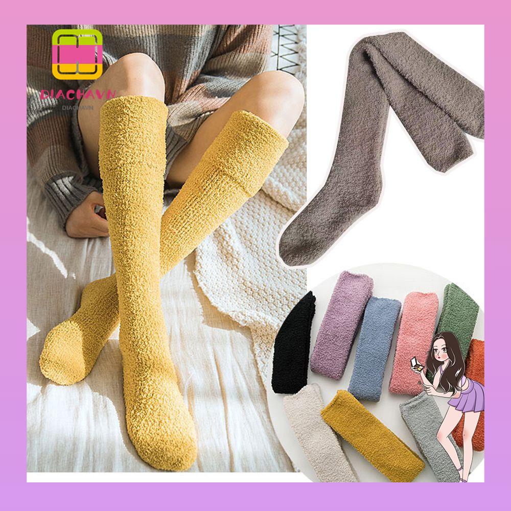 Vớ Nhung San Hô Mềm Mại Dày Dặn Ấm Áp Thoáng Khí Thời Trang Mùa Đông