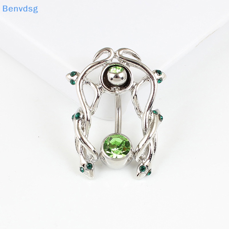 Benvdsg &gt; Khuyên Rốn Bằng Thép Không Gỉ Hình Rắn Đính Đá Xanh Lá Sáng Tạo Không Gây Dị Ứng Cho Nữ