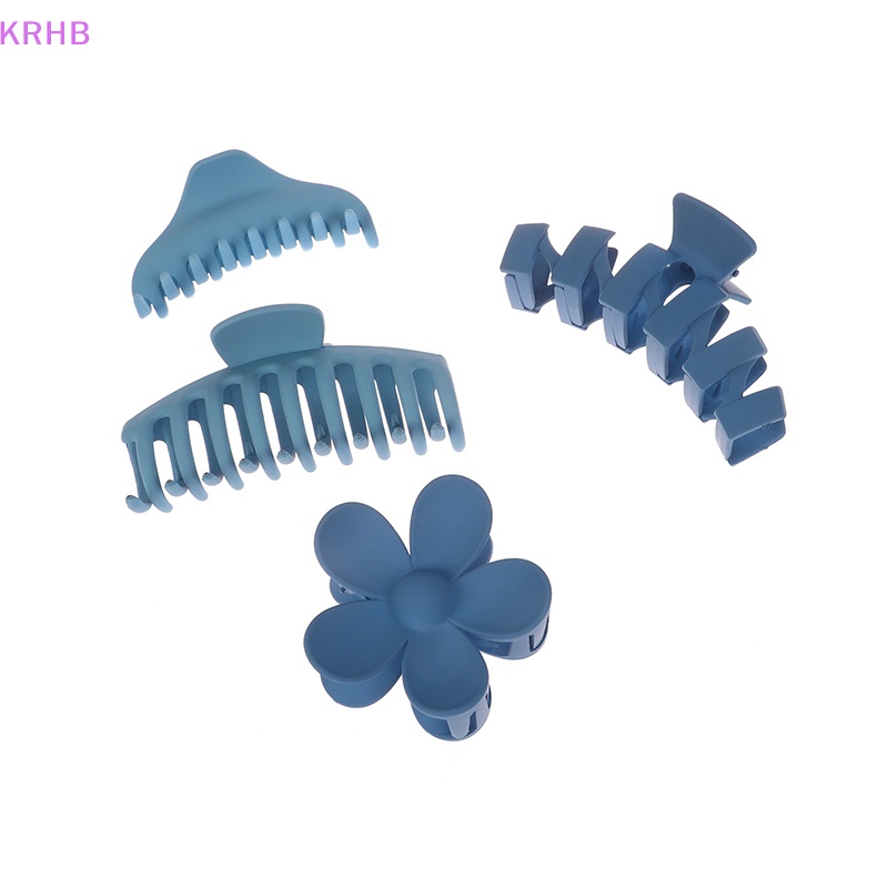 Set 8 Kẹp Tóc Càng Cua Màu Trơn Thời Trang Cho Nữ Mới