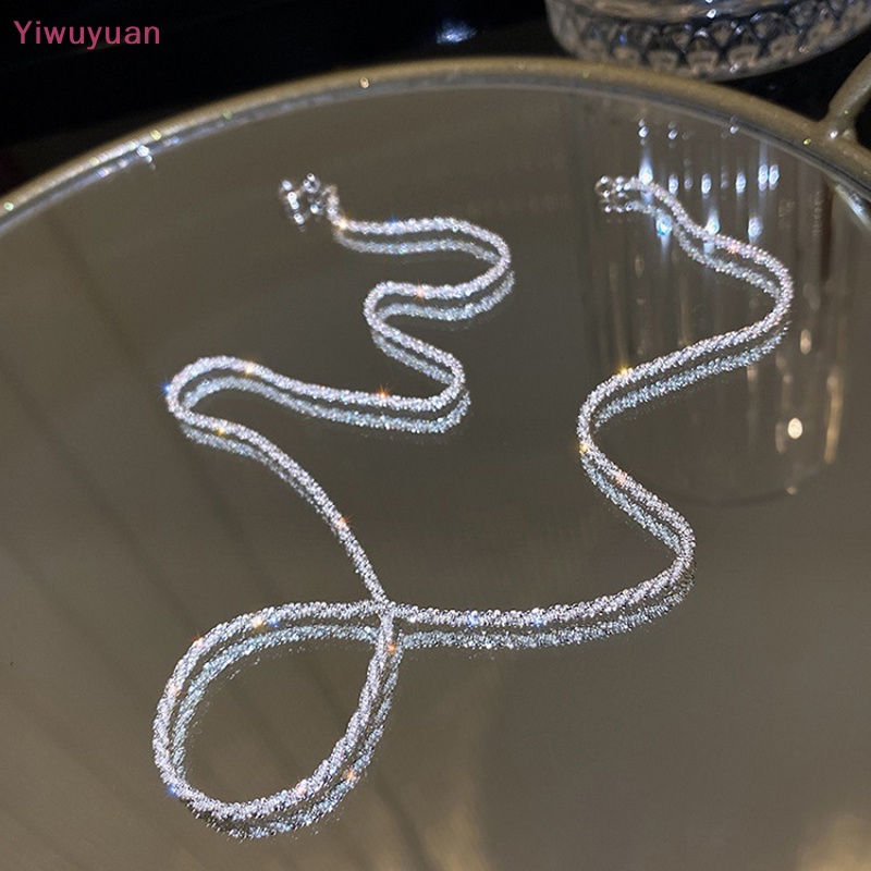 < Yiwuyuan > Vòng cổ Màu Bạc Lấp Lánh Đơn Giản Cho Nữ Mới