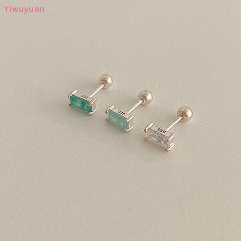 1 Đôi Bông Tai Mạ Bạc S925 Đính Đá Zircon Thời Trang Mới