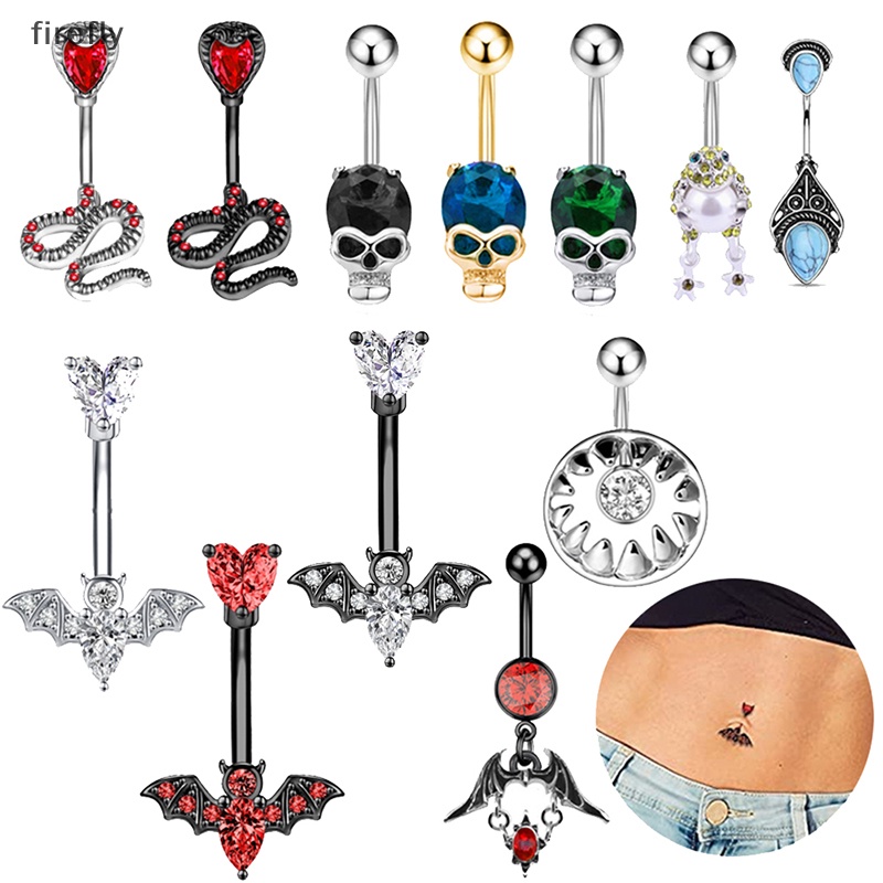 1 Khuyên Rốn Hình Con Dơi Bằng Thép Không Gỉ