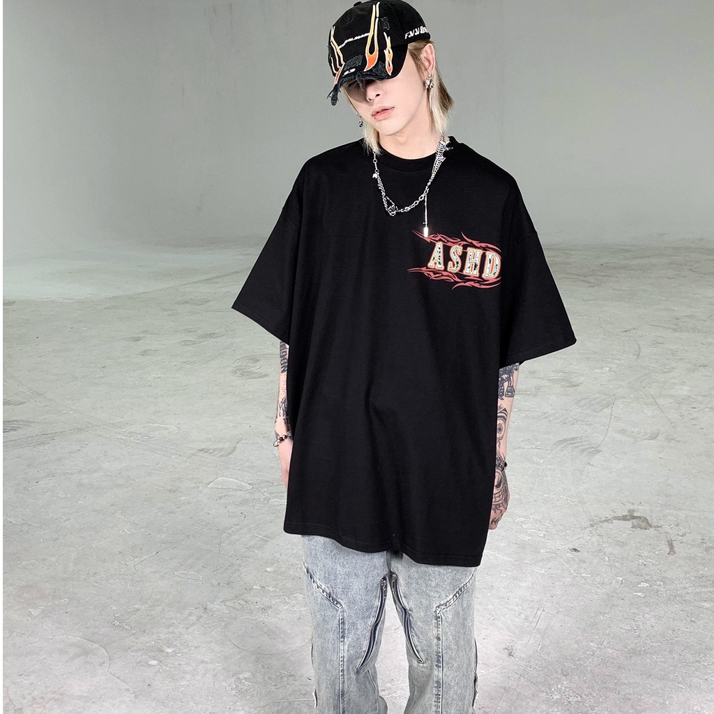 Áo Thun Tay Ngắn Cổ Tròn Dáng Rộng In Chữ Thời Trang Mùa Hè Cho Các Cặp Đôi