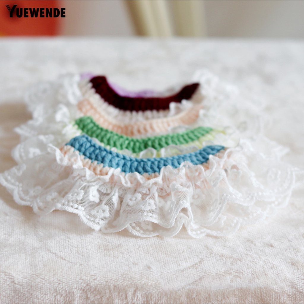 Yếm Đeo Cổ YQ.E Viền Ren Hoa Dễ Thương Chống Thất Lạc Cho Thú Cưng