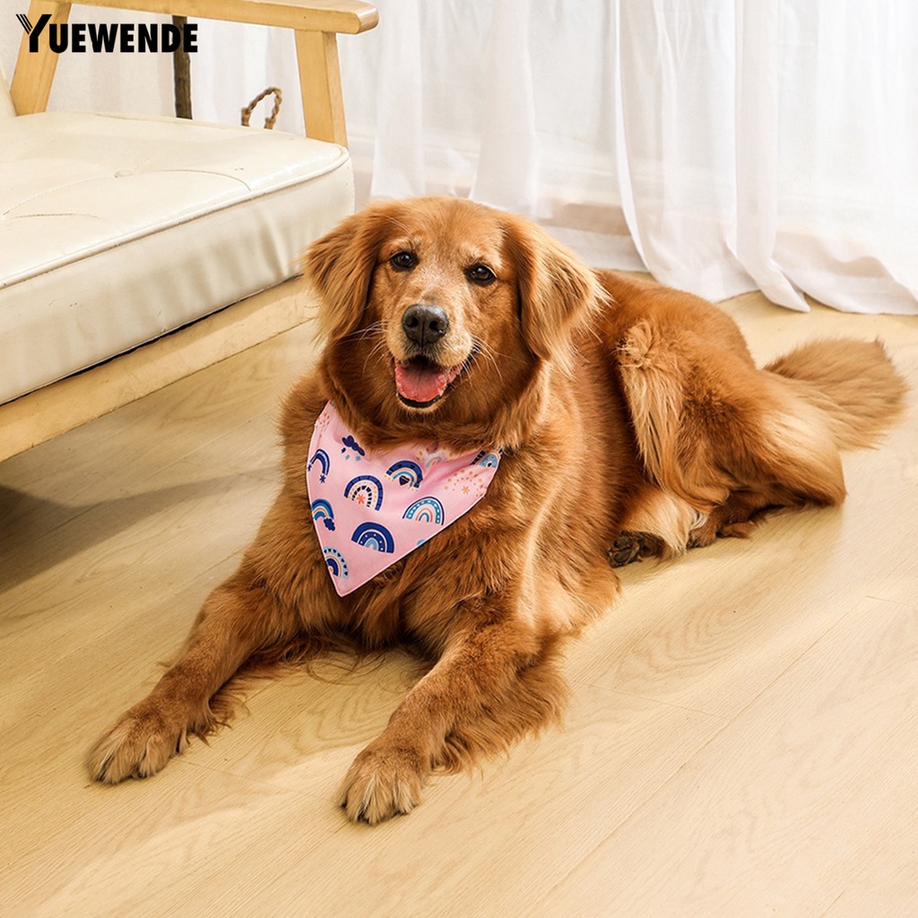 Yq.e Khăn Choàng Cổ Tam Giác Có Thể Điều Chỉnh In Hình Đẹp Mắt Dành Cho Cún Cưng Mặc Hàng Ngày