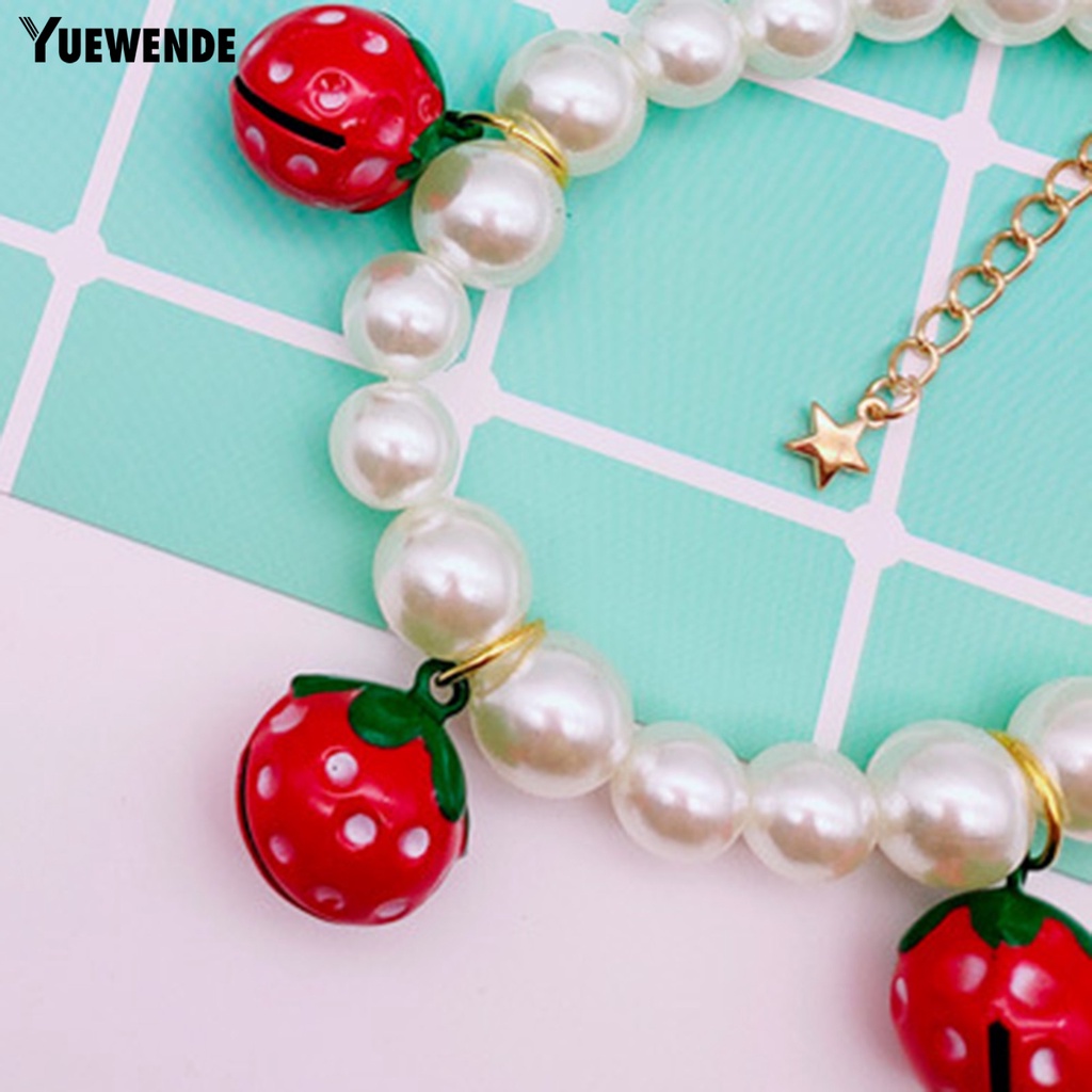 Yq.e Vòng Cổ Kim Loại Trang Trí Hình Dâu Tây Dùng Làm Quà Tặng Cho Thú Cưng