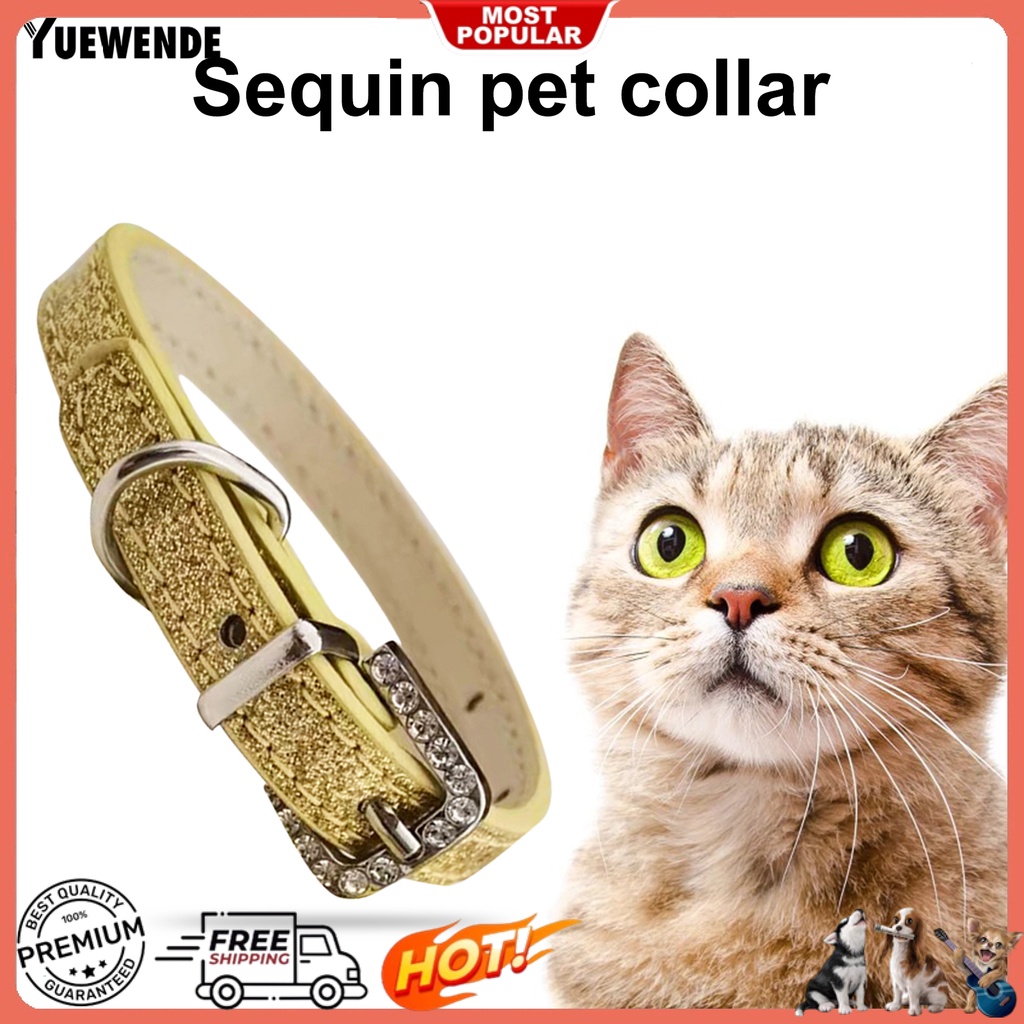 Vòng Cổ Giả Da Đính Kim Sa Điều Chỉnh Được Cho Thú Cưng Cỡ Nhỏ / Vừa / Nhỏ / YQ.E