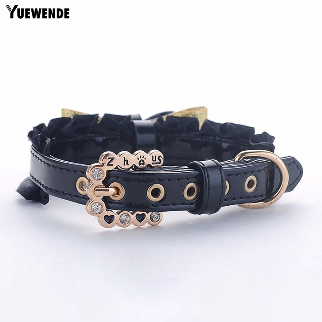 Vòng Cổ Giả Da Đính Nơ Cho Thú Cưng