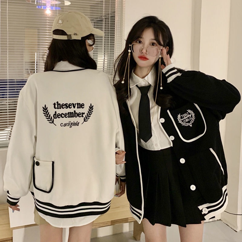 Áo Khoác Bóng Chày Dáng Rộng Thiết Kế Mới Thời Trang Mùa Xuân Thu Theo Phong Cách Hàn Quốc