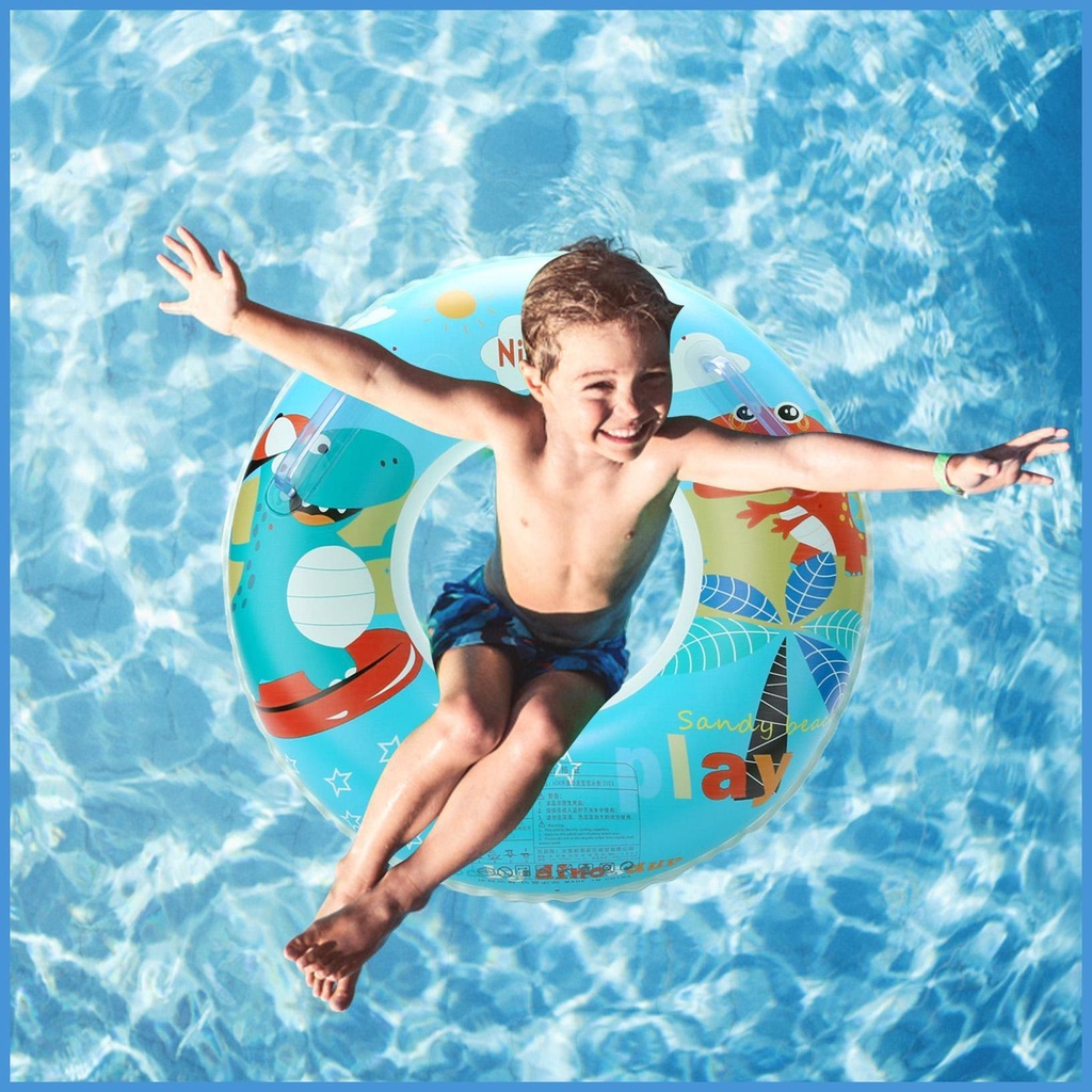 Phao Bơi Bơm Hơi Bằng PVC In Họa Tiết Hoạt Hình Dễ Thương Trọng Lượng Nhẹ Tiện Dụng