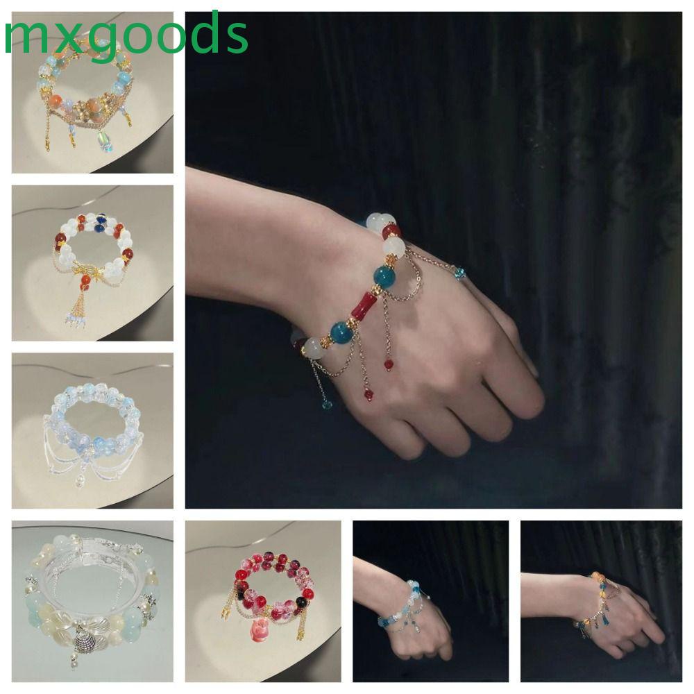 Mxgoods Vòng Tay Chuỗi Hạt Đơn Giản Mặt Hình Mặt Trăng Độc Đáo Làm Quà Tặng Cho Cặp Đôi