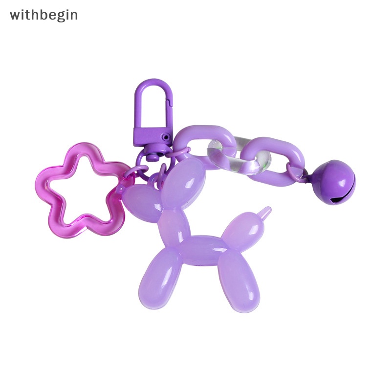 1 Móc Khóa Hình Chú Chó Và Bong Bóng Màu Sắc Ngọt Ngào Dễ Thương Cho Bạn Gái