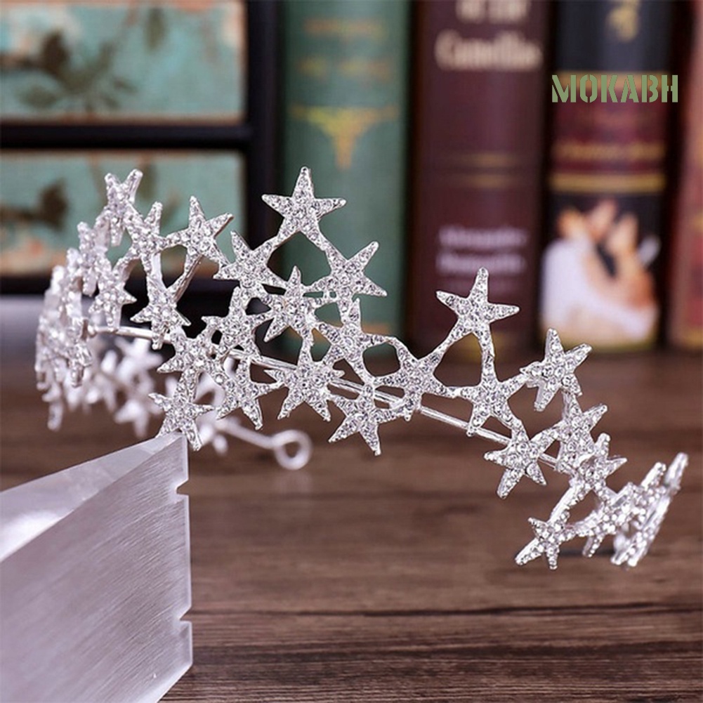 Cài Tóc Hình Vương Miện Đính Đá Lấp Lánh Thời Trang Cho Cô Dâu
