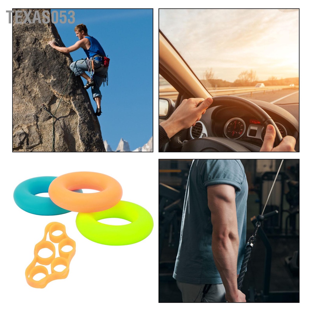 Texas053 Dụng cụ tăng cường lực tay cầm bằng silicon Màu hỗn hợp Có thể giặt được duỗi ngón di động Máy tập nhỏ