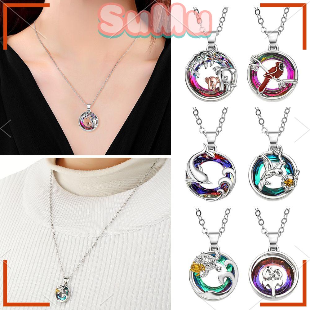 Vòng cổ Mạ Bạc 925 Mặt Hình Rùa / Cá Heo / Chim Cánh Cụt Xinh Xắn Thời Trang