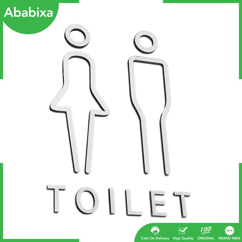 [Ababixa] Set 2 Bảng Kí Hiệu Toilet Không Trang Trí Phong Cách Retro Bắc Âu