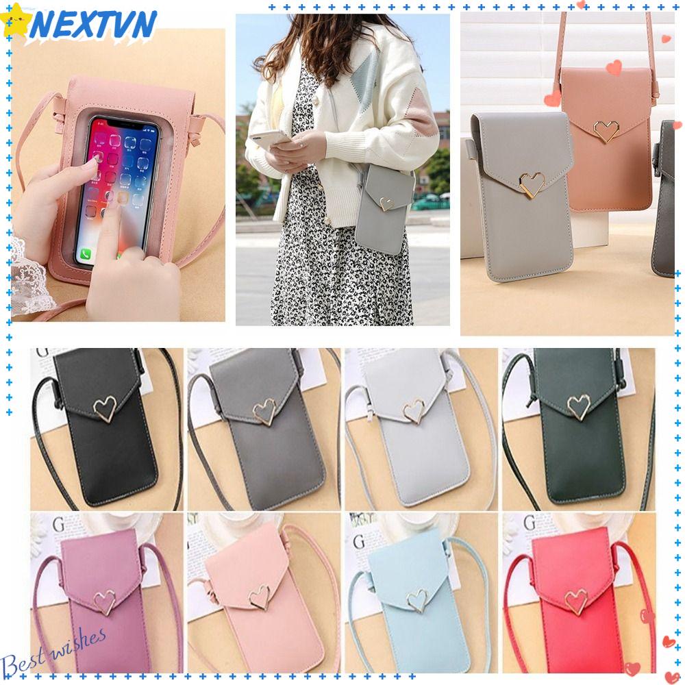 Túi Xách Đeo Chéo Trong Suốt Kèm Ví Màu Trơn Thời Trang