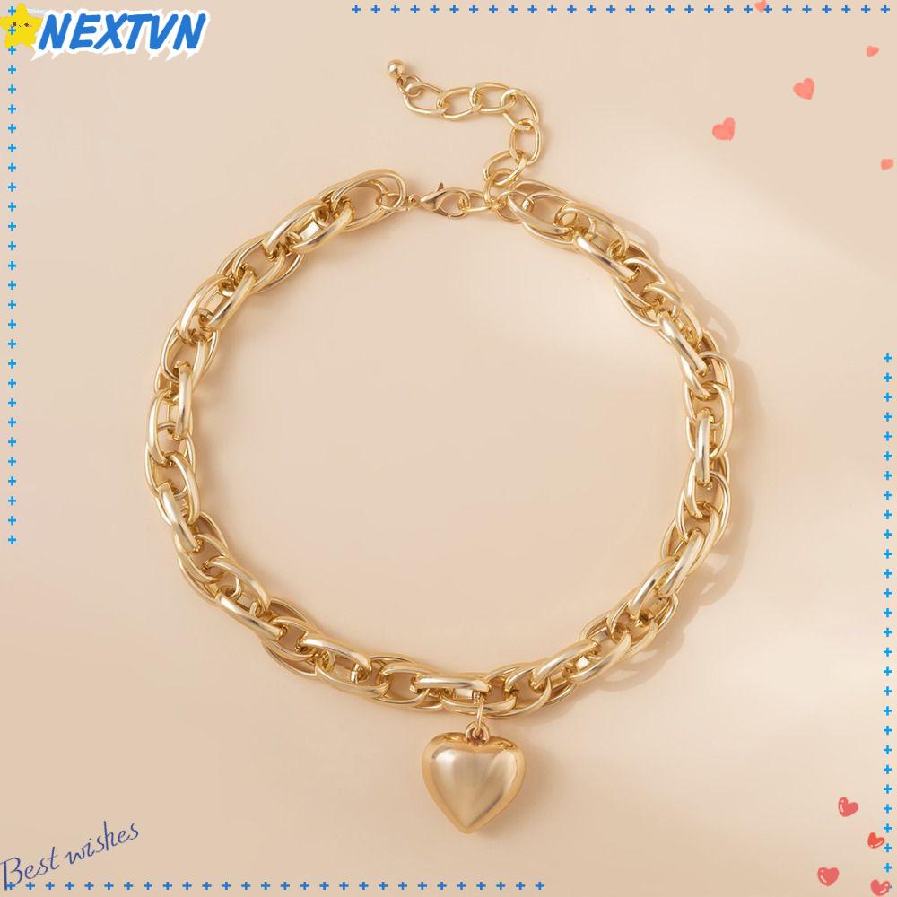 Vòng cổ Mắt Xích Mặt Trái Tim Lớn Phong Cách Punk