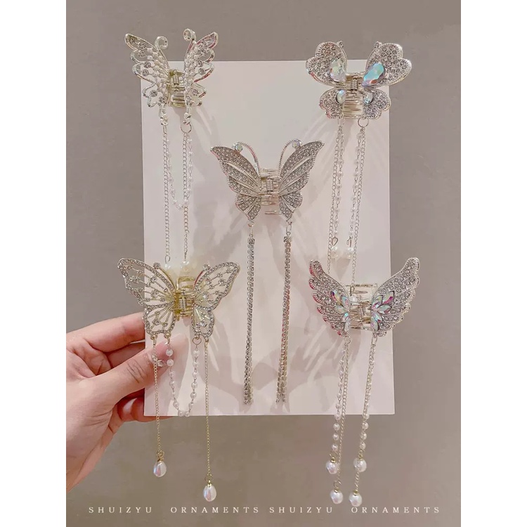 Kẹp Tóc Bướm Đính Ngọc Trai Sang Trọng Cho Nữ Mã 2023