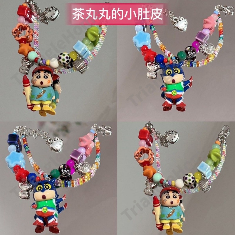 Vòng Tay Hạt Xỏ Mặt Hình Hello Kitty / Cậu Bé Bút Chì / Cậu Bé Bút Chì / Siêu Nhân Dễ Thương Sáng Tạo