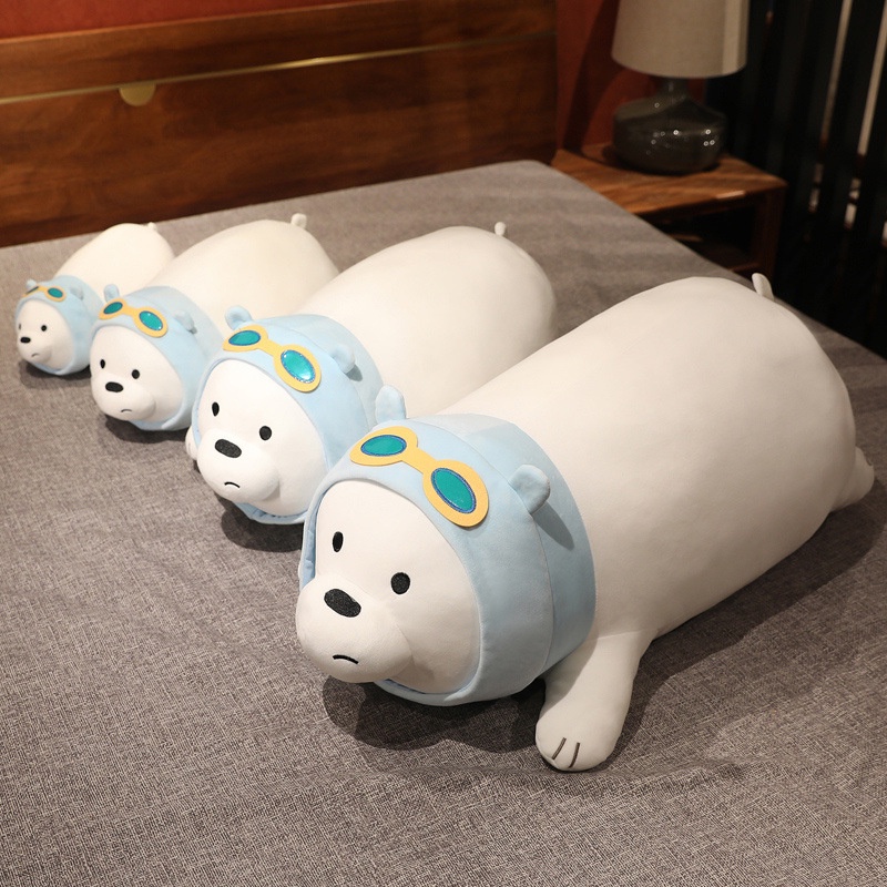 Gối Tựa Đầu Hình Gấu Bắc Cực Nhồi Bông Mềm Mại Dễ Thương Cho Bé Gái