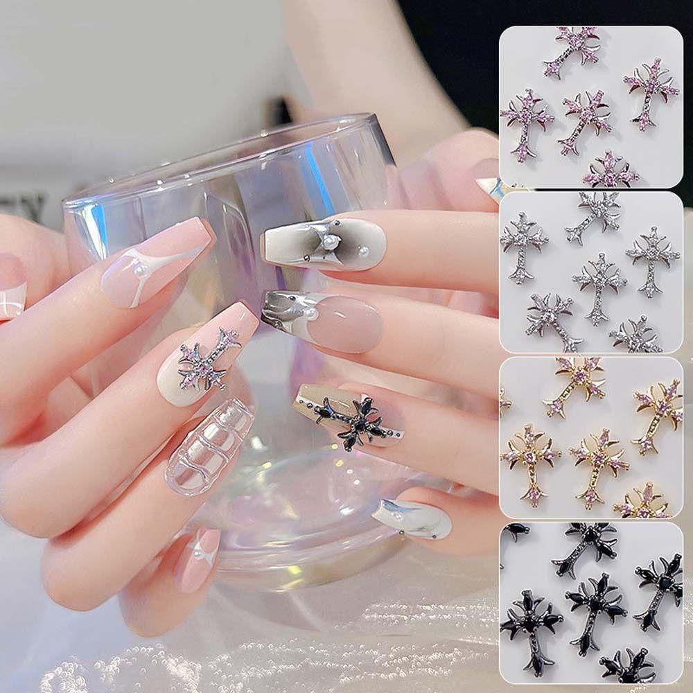 Phụ Kiện Trang Trí Móng Tay Hình Thánh Giá Phong Cách Punk Dành Cho Nữ