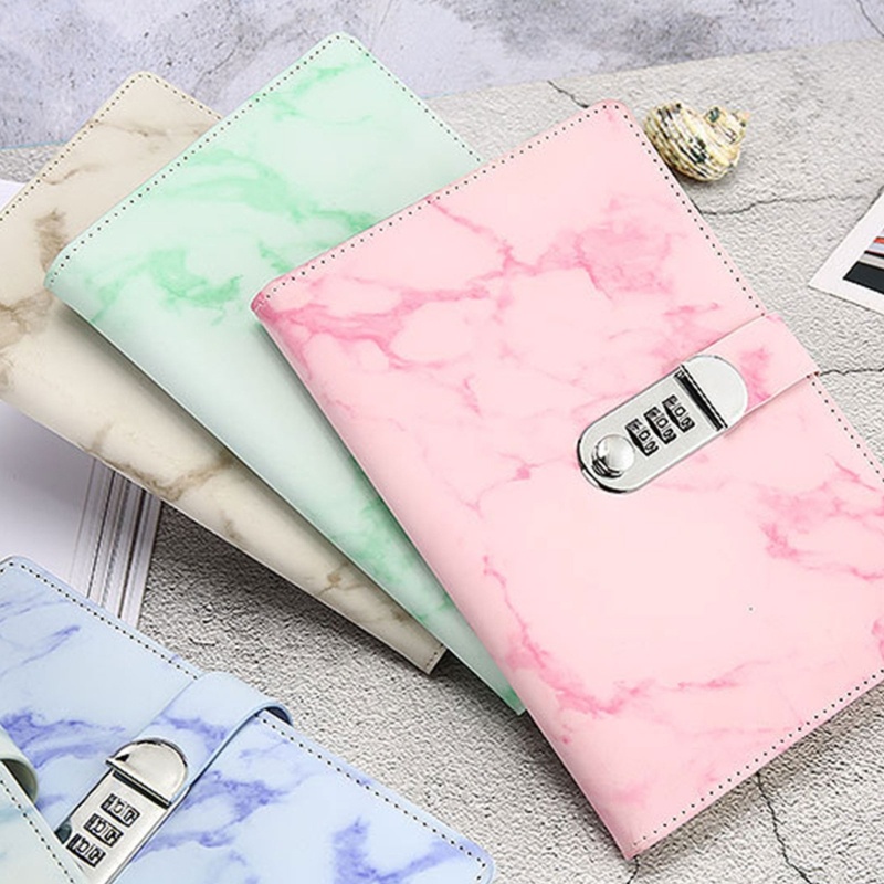 Va Bìa Sổ Tay Nhật Ký Bìa Da PU In Vân Cẩm Thạch Hàng Ngày