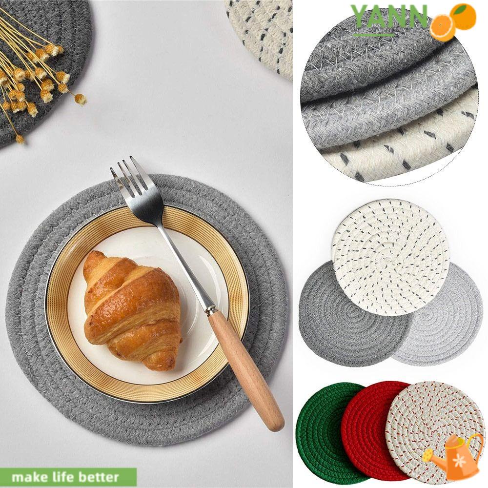 1 Bộ Dụng Cụ Đệm Lót Cốc / Muỗng Dệt Sành Điệu Cho Nhà Bếp