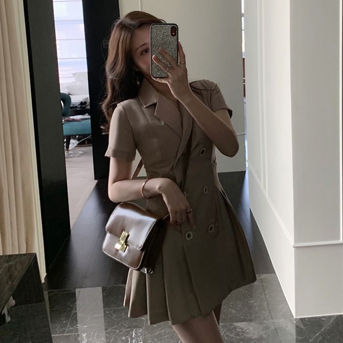 Đầm Ngắn Tay Dáng Ôm Thời Trang Mùa Hè Hàn Quốc 2022 Hàng Mới