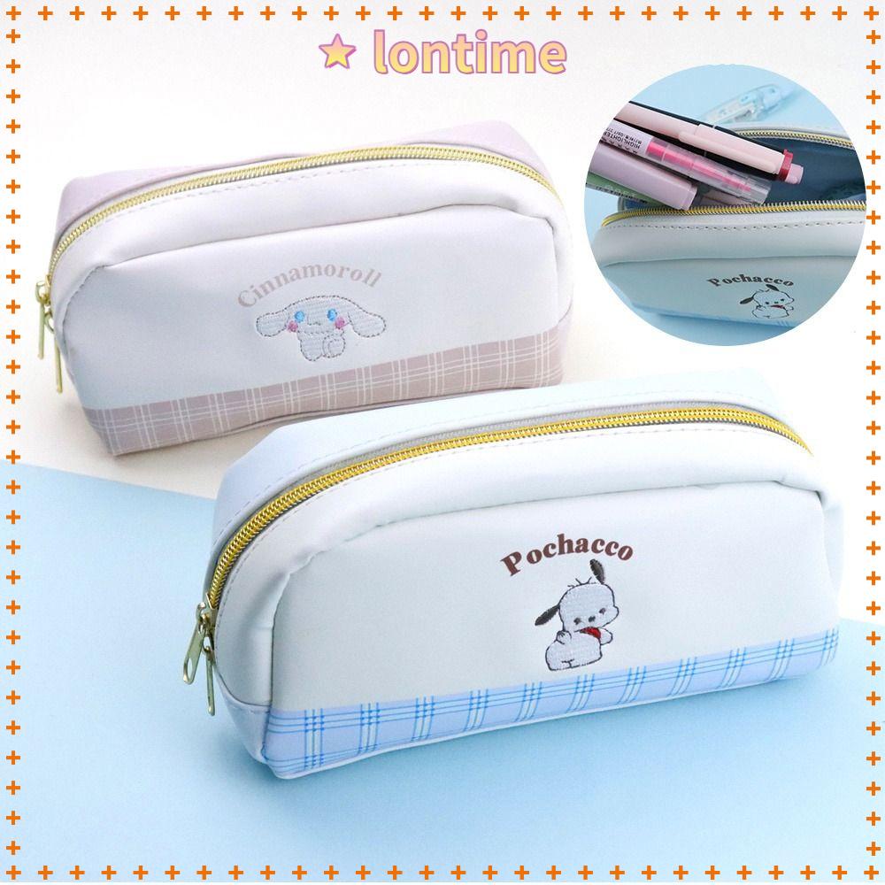 Túi Đựng Bút Bằng Da PU Cỡ Lớn Thêu Họa Tiết Chú Chó Dễ Thương Cho Học Sinh