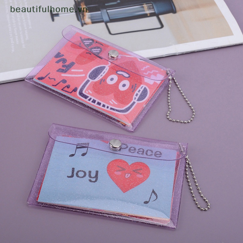 1 Ví Nhỏ Đựng Thẻ / Tiền Xu / ID Bằng PVC Trong Suốt Dễ Thương Cho Bạn Gái