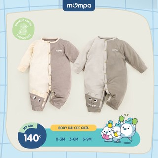 Bộ Bodysuit sơ sinh cho bé Mompa 0-9 tháng vải Sợi tre Bamboo cúc bấm mềm mại thoáng khí 410