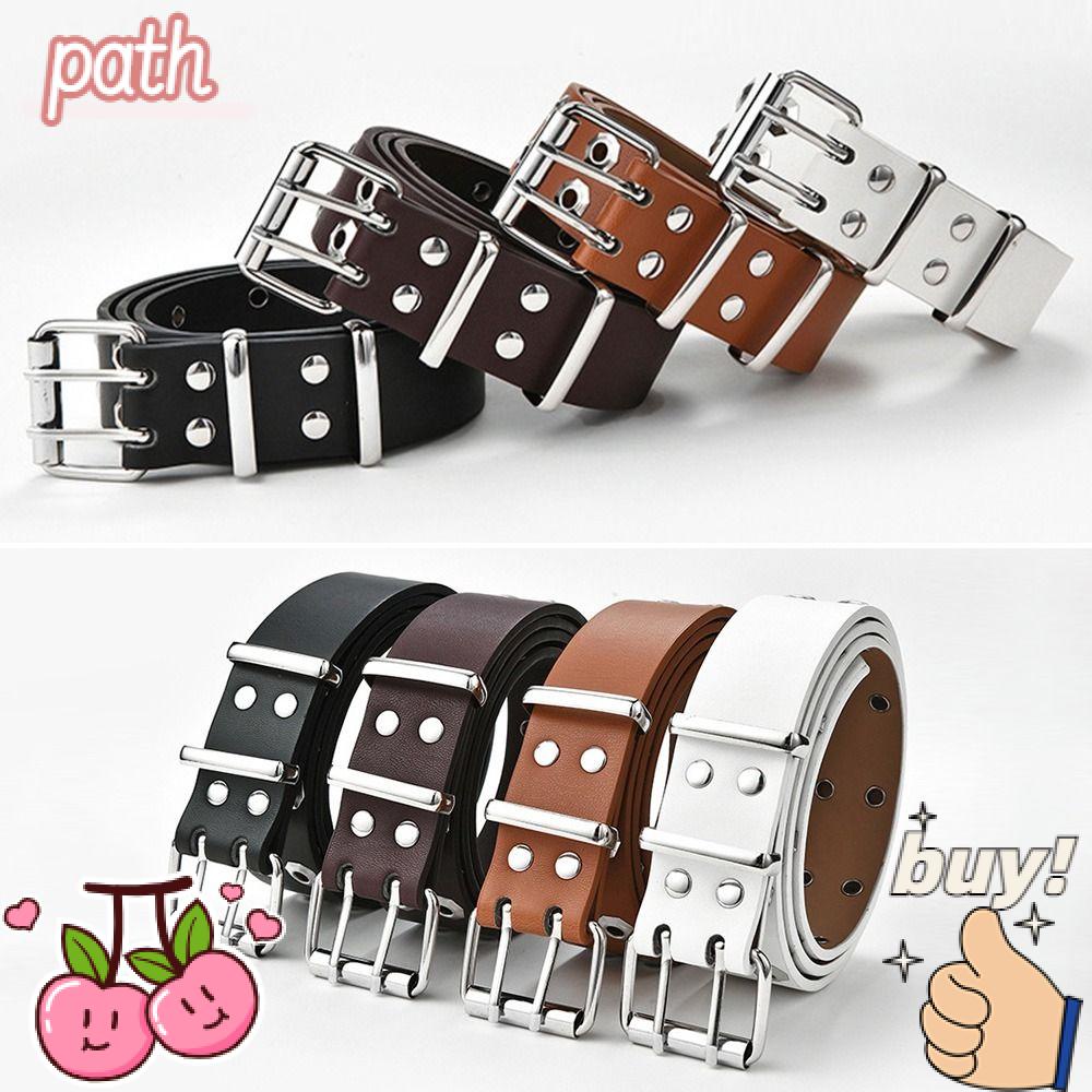 PATH Thắt Lưng Da Đính Đinh Tán Phong Cách Gothic Sang Trọng