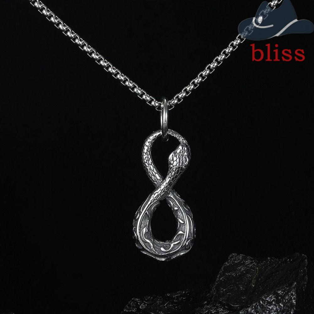 Vòng cổ Hình Rắn Số 8 Bằng Thép Không Gỉ Phong Cách Hip Hop Cổ Điển|Vòng cổ Hợp Kim Thiết Kế Cá Tính Thời Trang