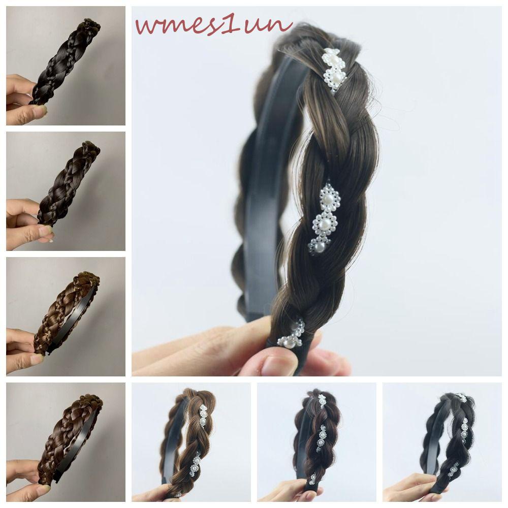 Băng Đô Tóc Giả Thắt Bím Phong Cách Retro Dễ Thương WMES15H Dành Cho Nữ Rửa Mặt