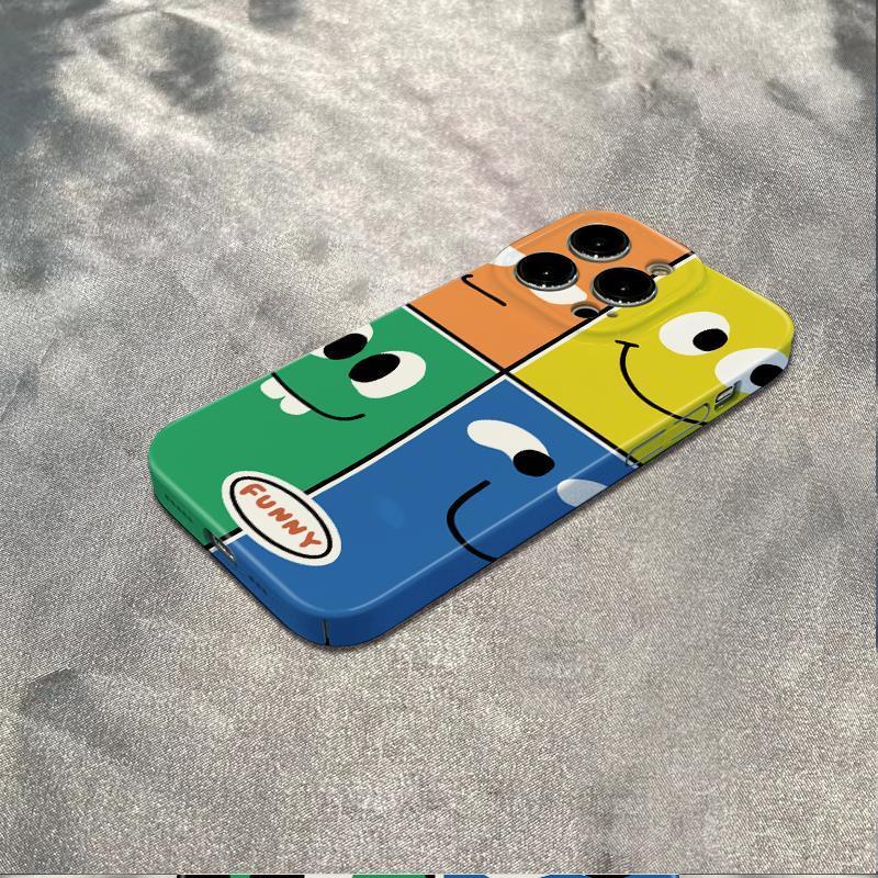Ốp Điện Thoại Bốn Màu Hình Mặt Cười Cho iPhone127814Ốp Điện Thoại Mềm Chống Sốc Kiểu Dáng Đơn Giản Cho Iphone Pro 13 plus max 6In 11 MBLV