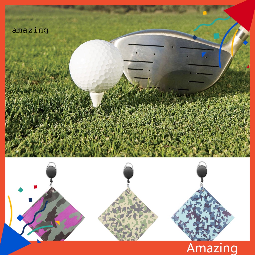 Khăn Lau Gậy Đánh Golf Hai Mặt Kèm Móc Khóa Carabiner Họa Tiết Rằn Ri