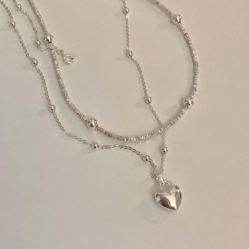 Vòng cổ Nhiều Lớp Màu Sắc Mặt Trái Tim Khắc Chữ KING Và Queen