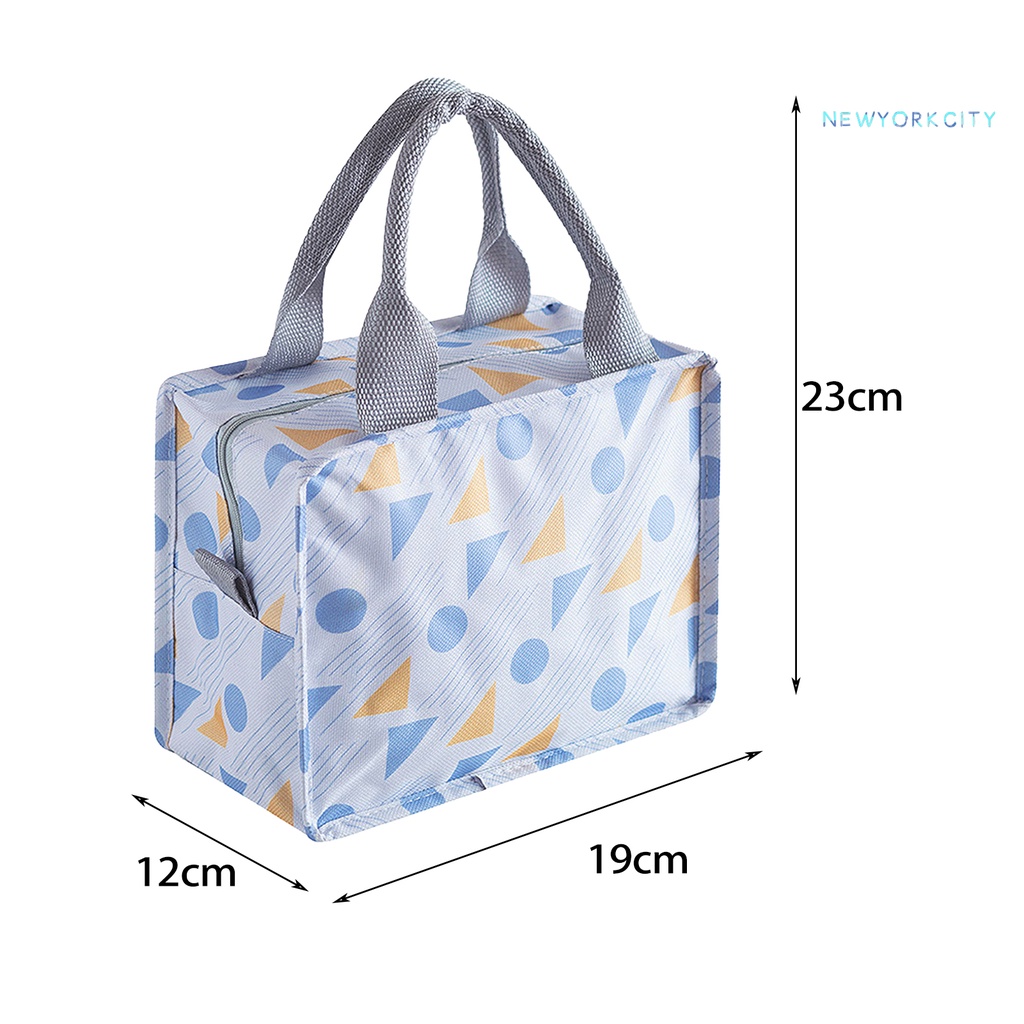 Túi Đựng Cơm Trưa Giữ Nhiệt Cỡ Lớn Bằng Màng Nhôm Chống Thấm Nước Có Khóa Kéo Tiện Dụng Mang Theo Du Lịch Dã Ngoại