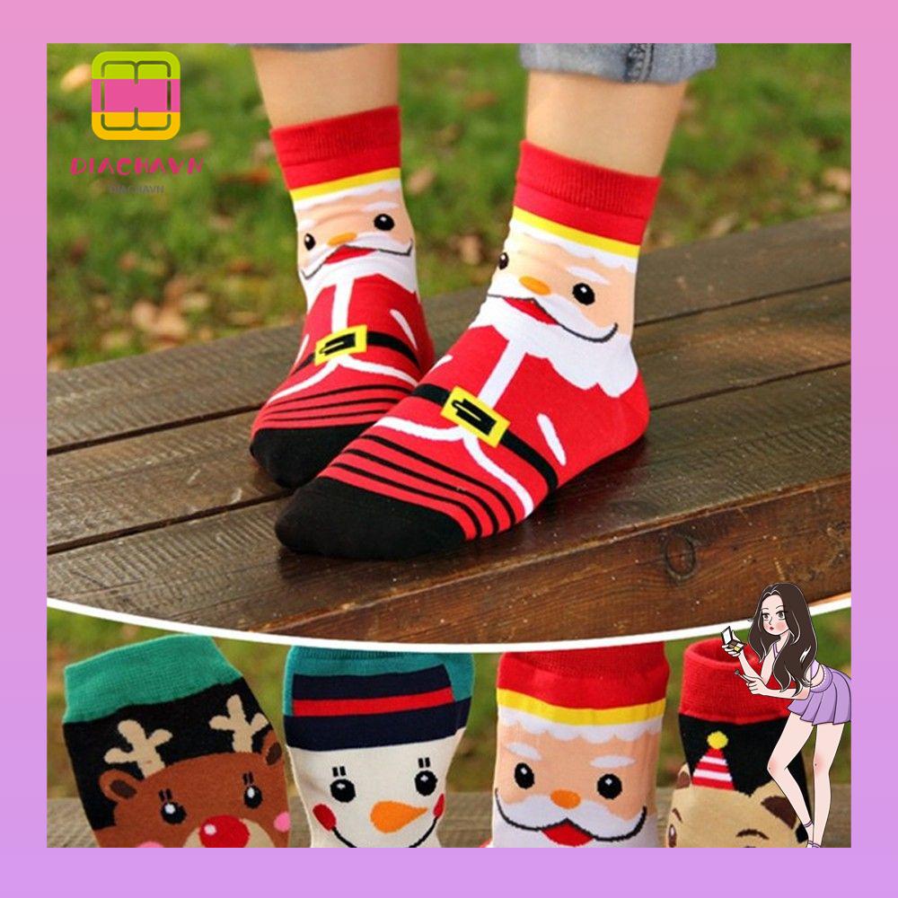Vớ Cotton Mềm Mại Họa Tiết Giáng Sinh Cho Nữ