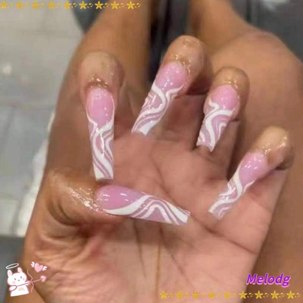 Bộ 24 Móng Tay Giả Dạng Nhấn Có Thể Tháo Rời Ốp|Phụ Kiện Múa Ba Lê Chuyên Dụng Chất Lượng