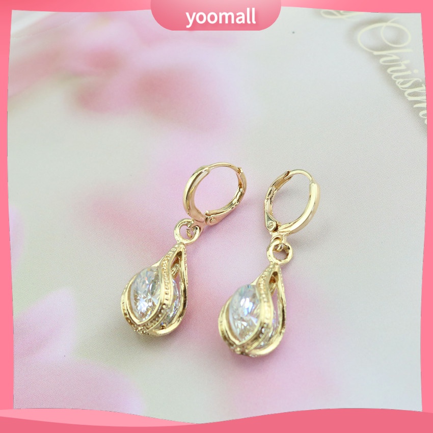 Bộ Vòng cổ + Bông Tai Hình Xoắn Ốc Đính Đá zircon Thời Trang