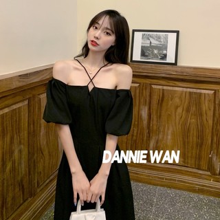 DannieWan váy Đầm váy nữ xinh bánh bèo đầm dạ hội Dây treo  A92M04K