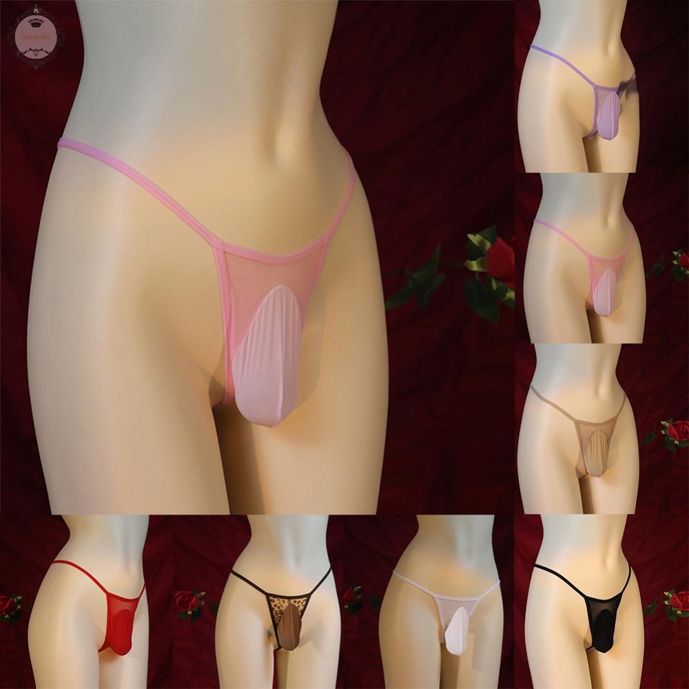 Mens Sissy Mesh Lingerie Thong G-String Briefs Pouch Panties Bikini Underwear