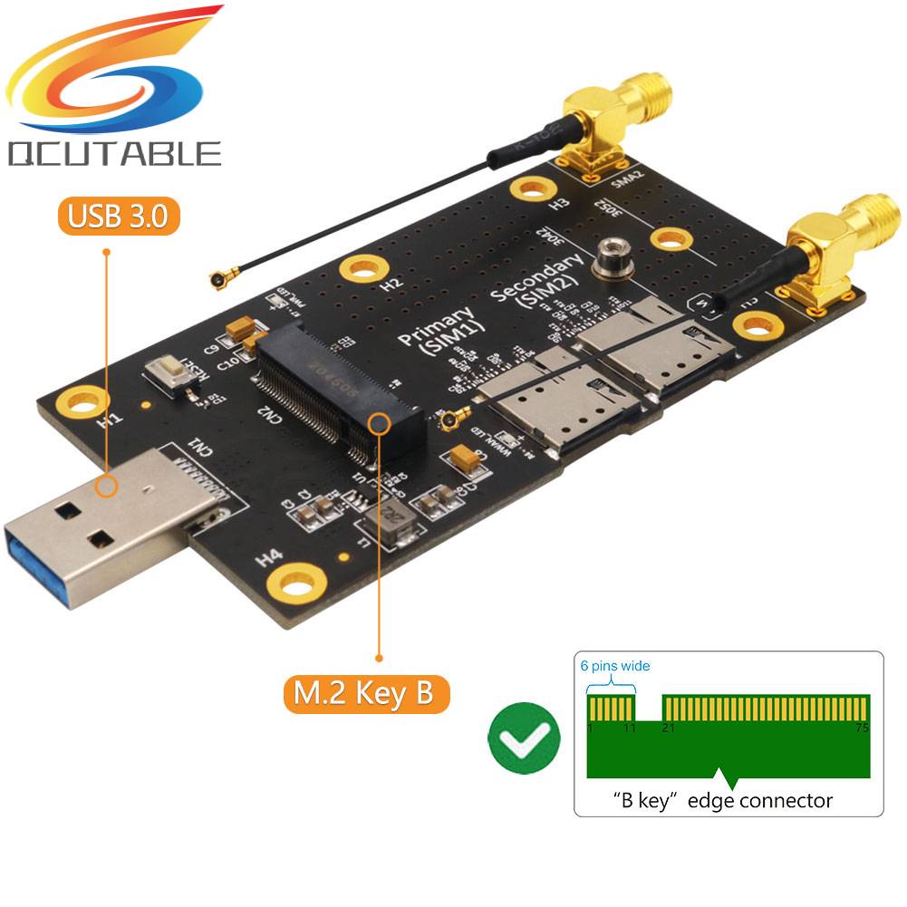 Bộ Chuyển Đổi NGFF M2 Key B Sang USB 3.0 + 2 Ăng Ten