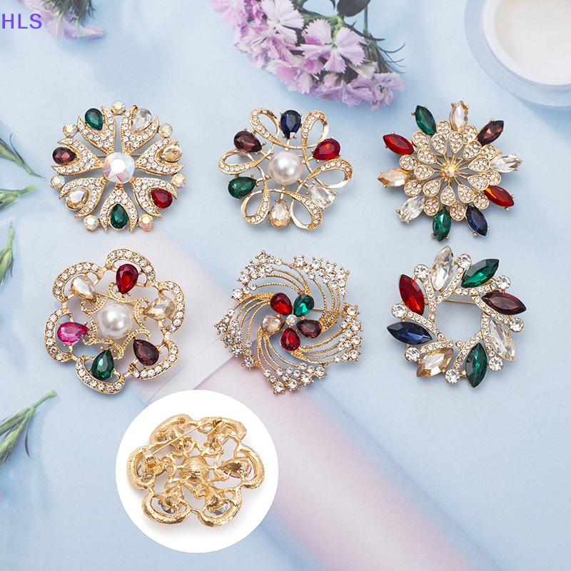Ghim Cài Áo Hình Hoa Đính Đá Nhiều Màu Sắc Phong Cách Hàn Quốc