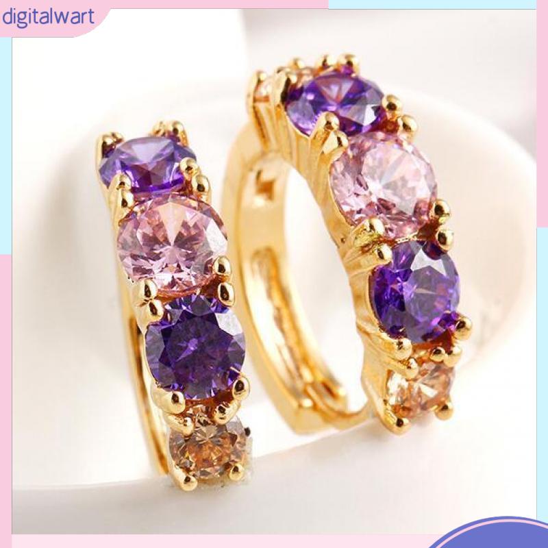 Bông Tai Dáng Thẳng Đính Đá Zircon Pha Lê Phong Cách Đơn Giản Hàng Mới [DG]