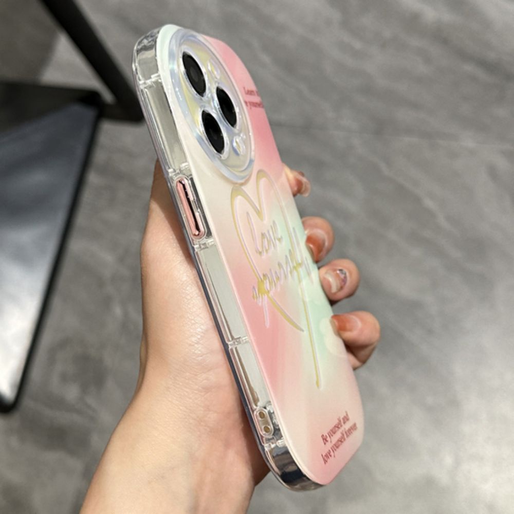 Ốp Điện Thoại TPU Dẻo Màu Hồng Laser Bảo Vệ Ống Kính Thời Trang Chống Sốc Cho IPhone 11 12 13 14 Pro Max